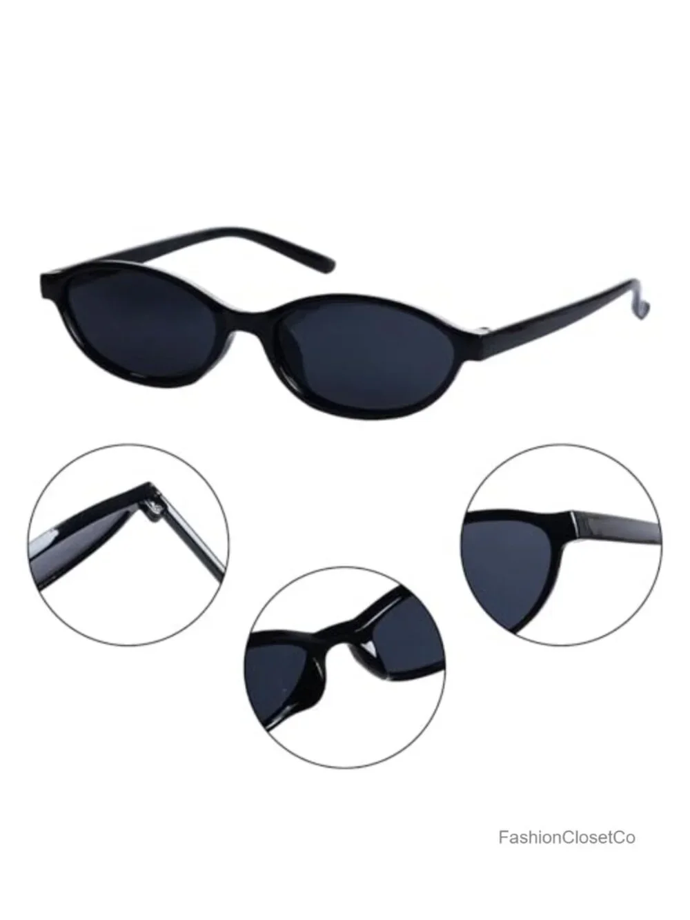 3 Pairs Retro Oval Cat Eye Sunglasses Women UV Protection